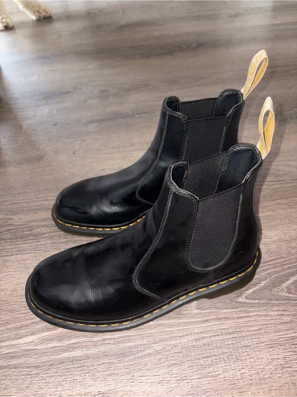 Dr. Martens Black Chukka Boots with Yellow Loop